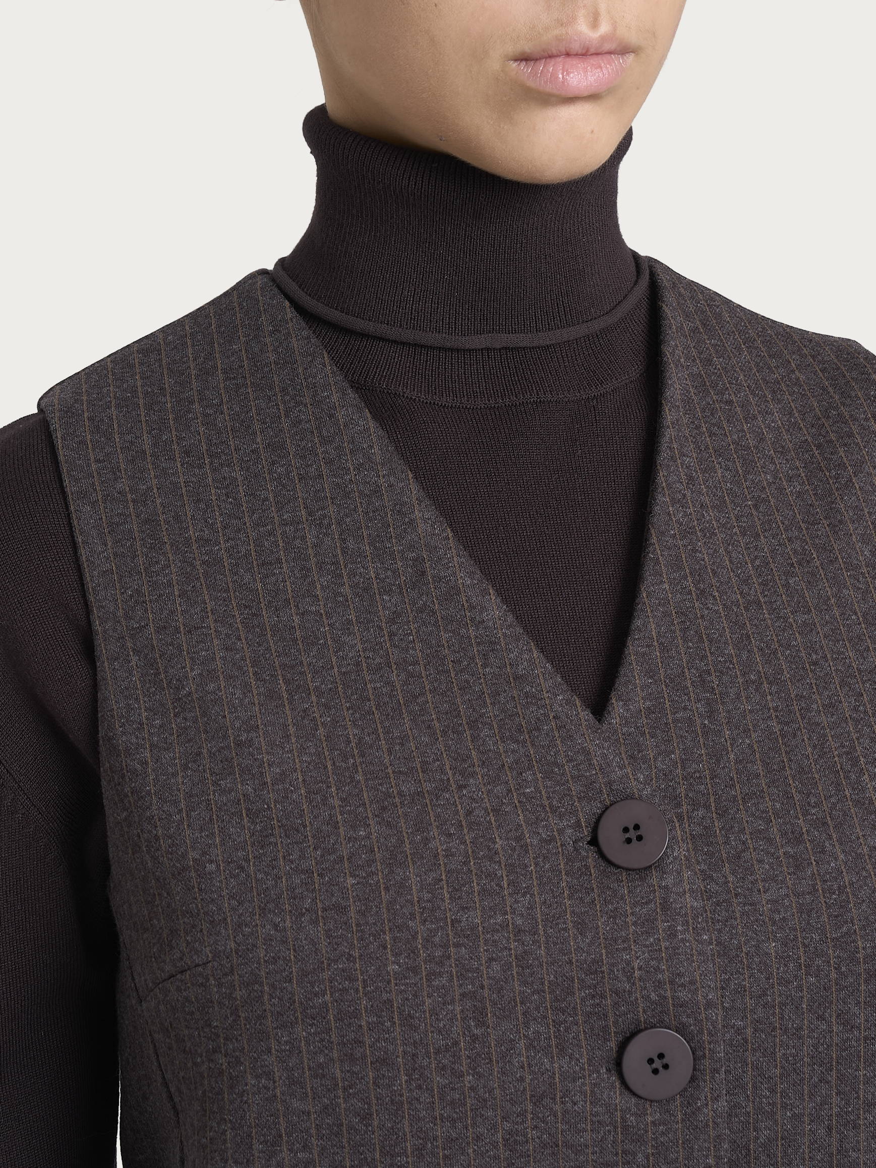 Ragno Eco Jacquard gilet gessato Fant. Chocolate viscosa