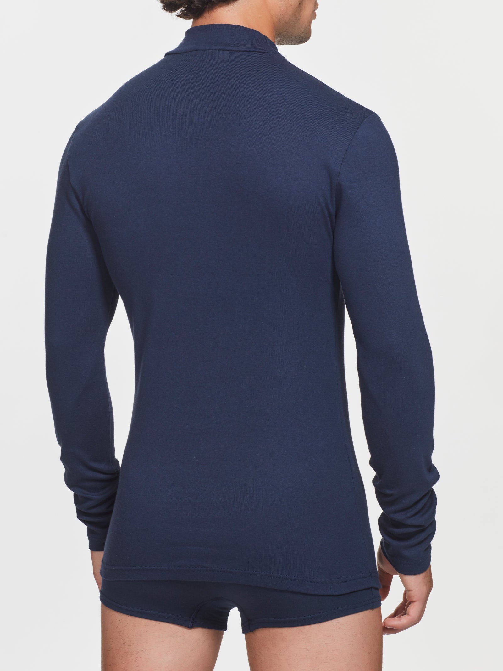 Ragno Lupetto Collo Alto Caldo Cotone Bleu slim