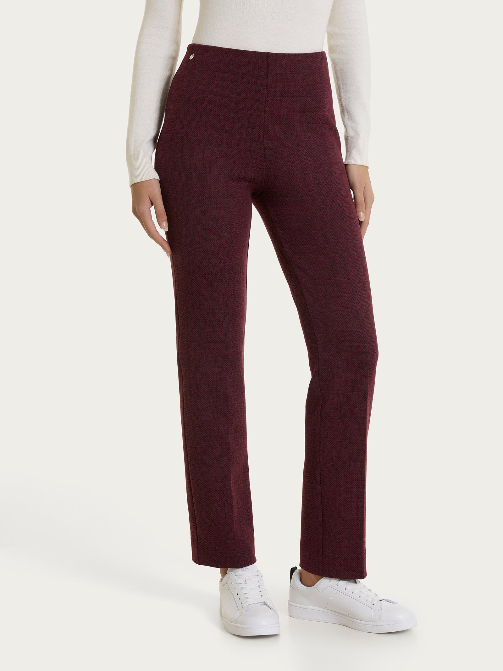 Ragno Compact pantalone dritto Jacquard viola Fant.Fig