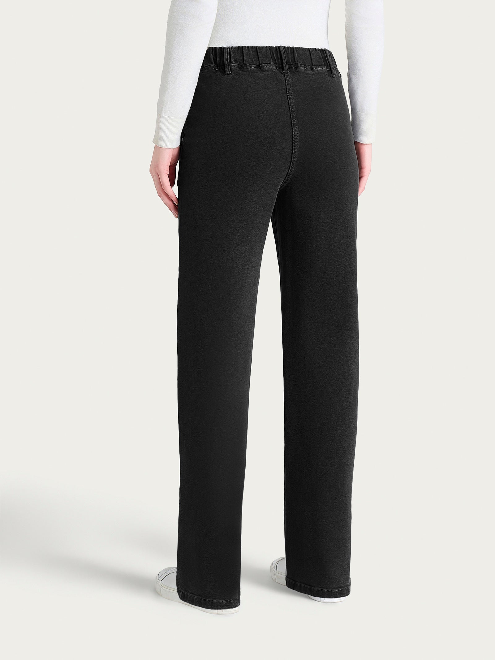 Ragno Super Denim Jeans Ampio Donna Nero Elasticizzato
