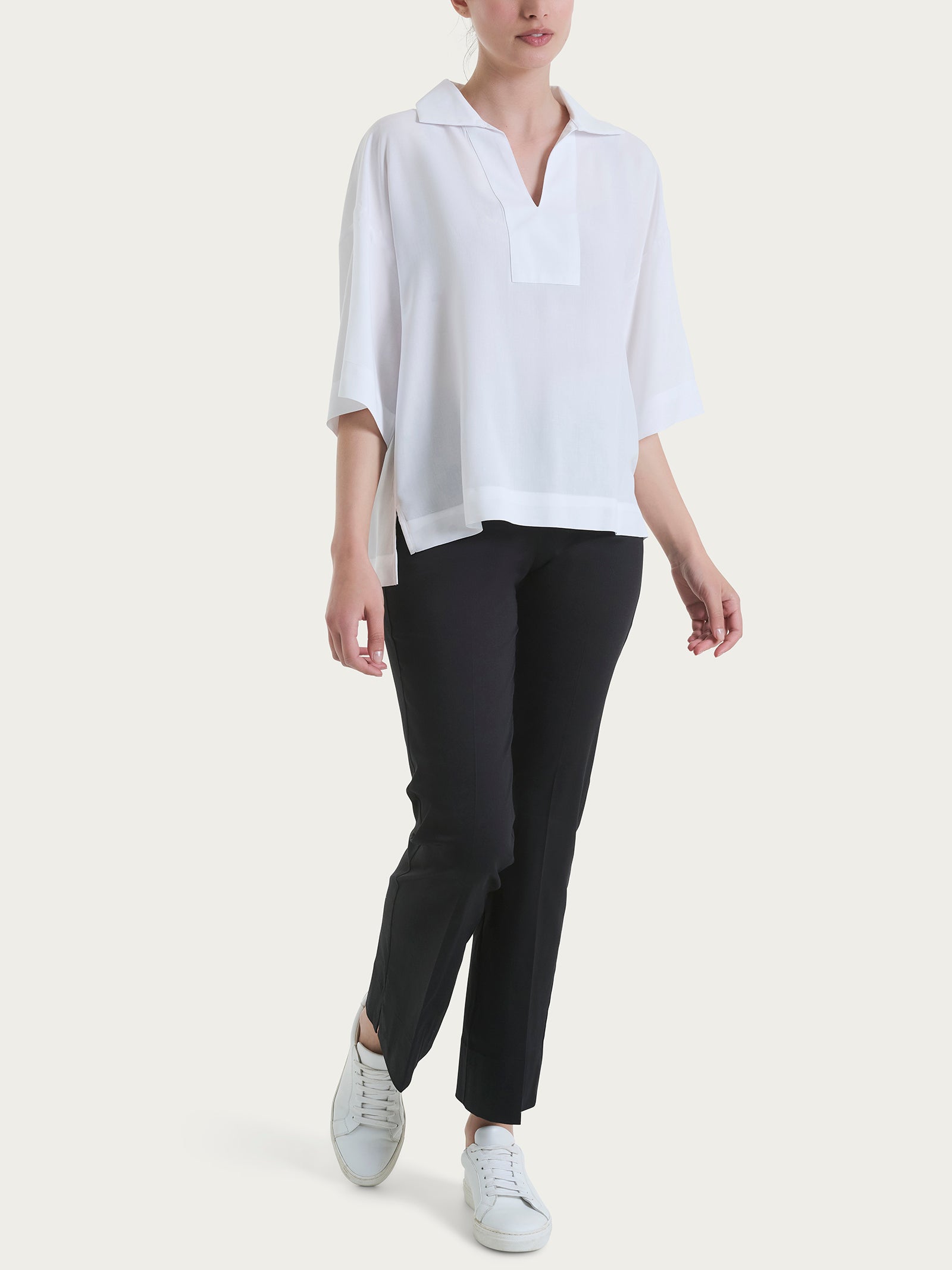 Ragno EcoSeta blusa polo viscosa Bianco