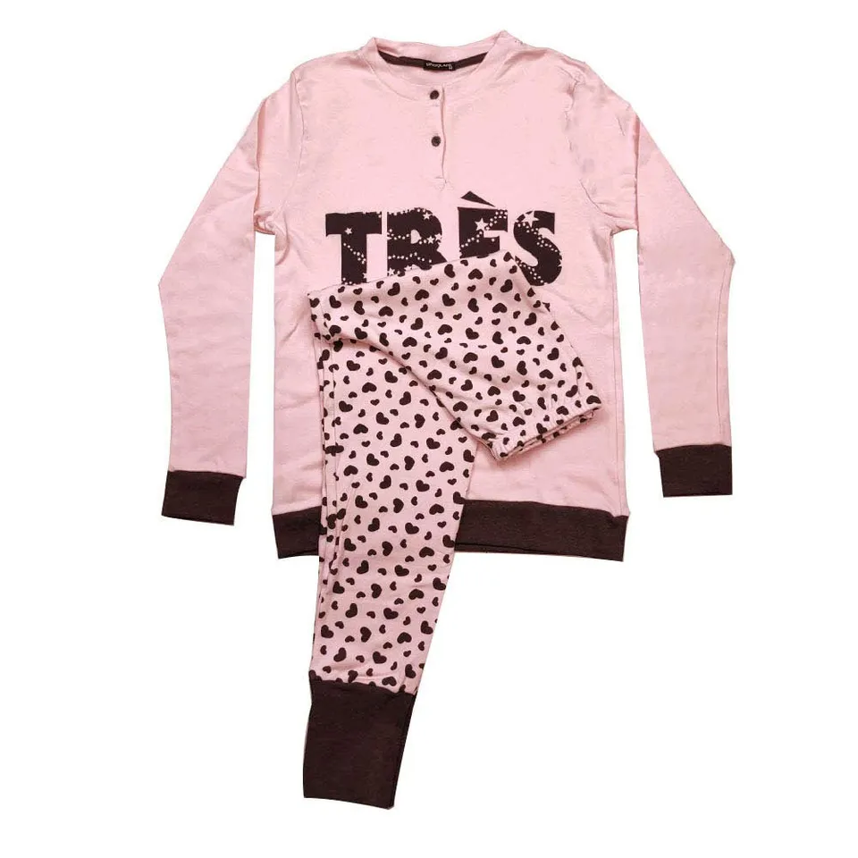 Lady C Tres Chic pigiama lungo donna 100% cotone caldo