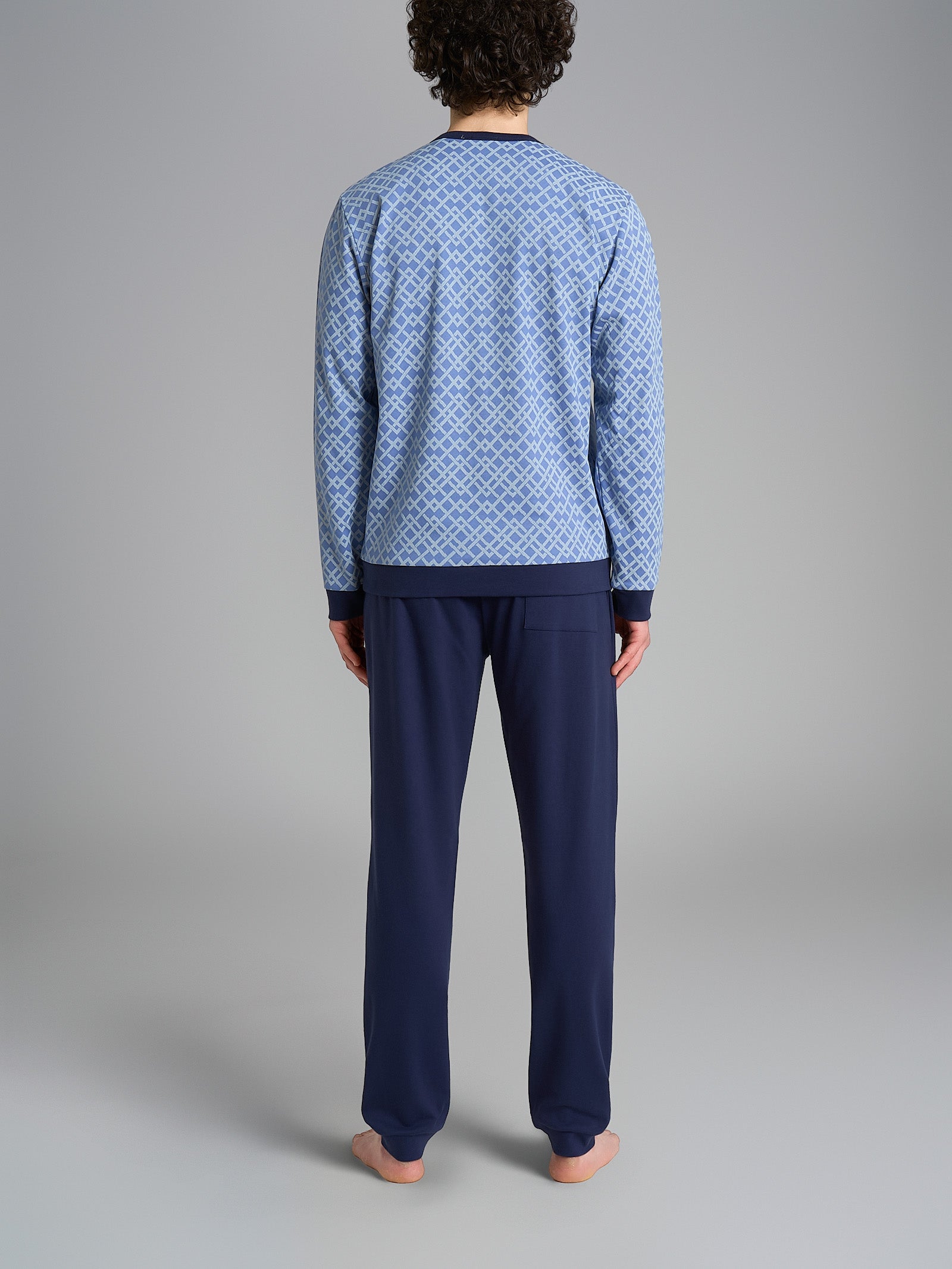 Ragno Jersey Cotone pigiama serafino Colony Blue