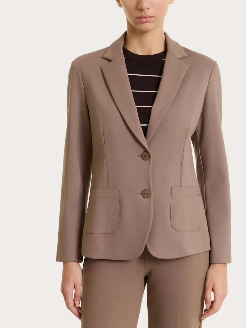 Ragno Cashmere Compact Blazer donna pine bark due bottoni