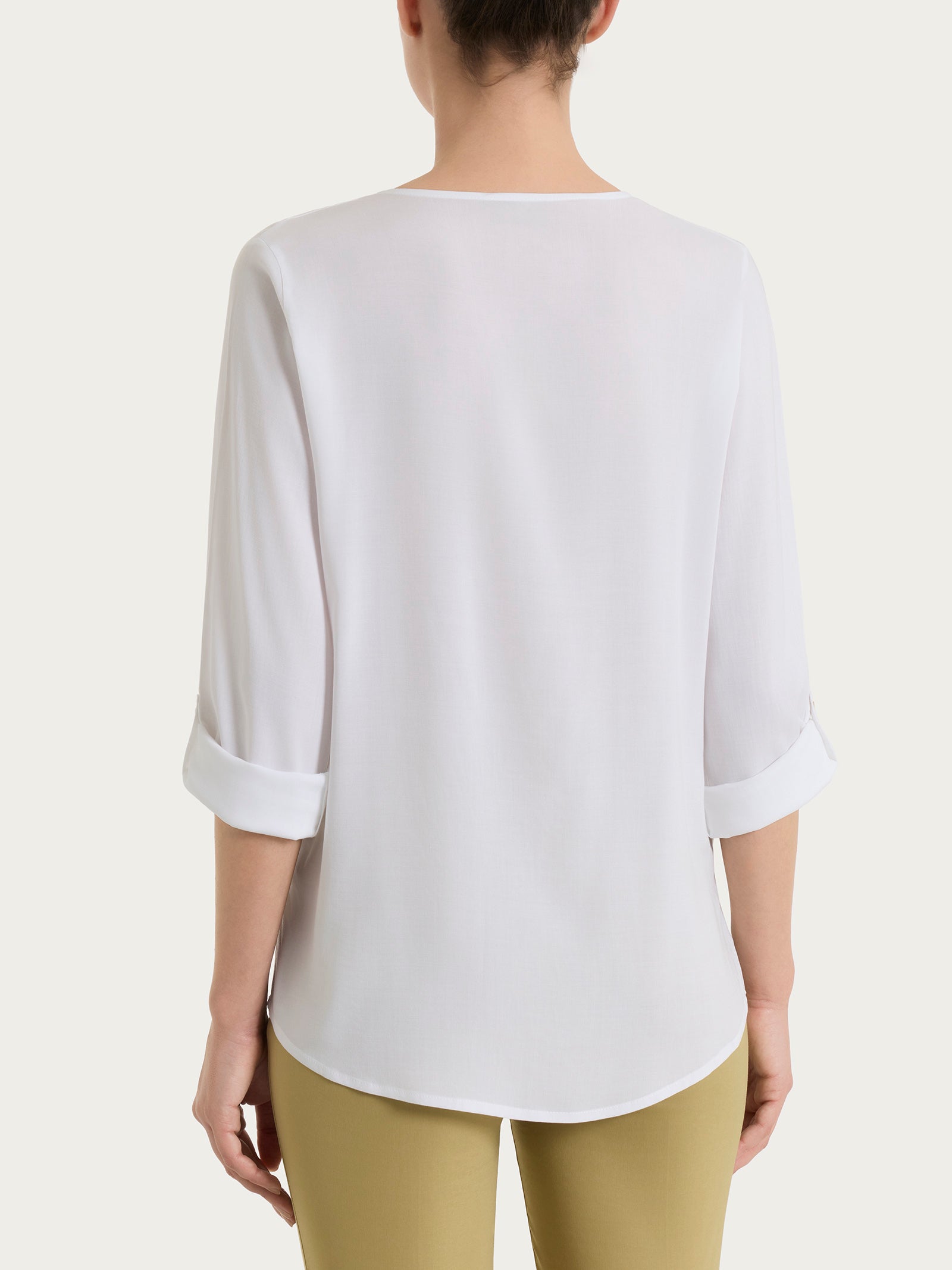 Ragno Viscosa Summer Blusa Serafino Donna Bianco