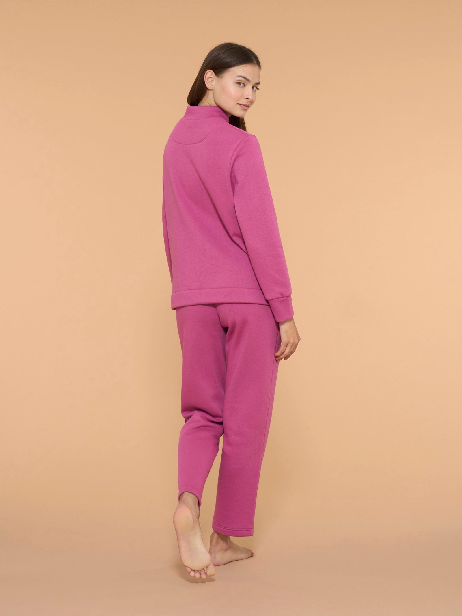 Ragno Comfort Tuta Felpata Collo Alto Red Violet Cotone