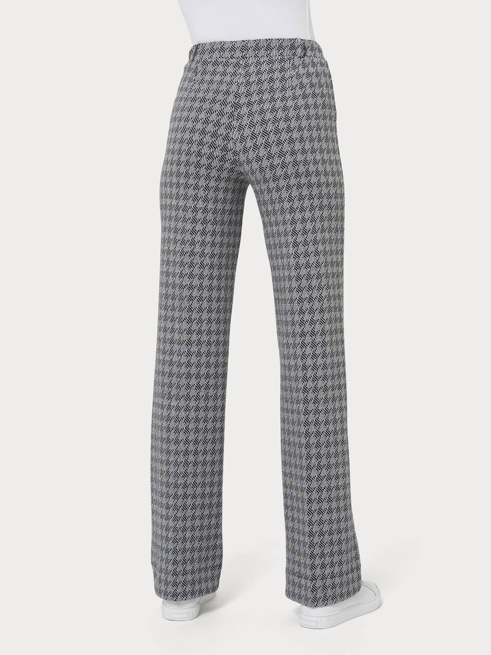 Ragno Eco Jacquard pantalone pied de poule nero