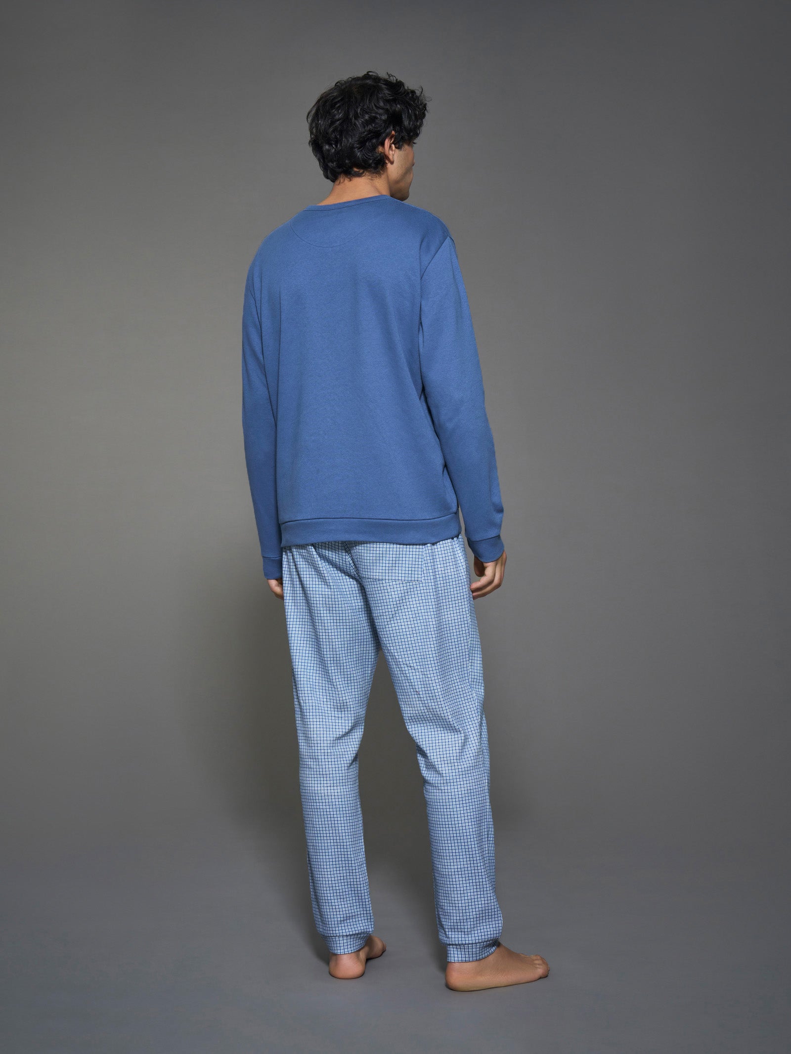 Ragno Pigiama Serafino interlock cotone Fant. Bijou Blue