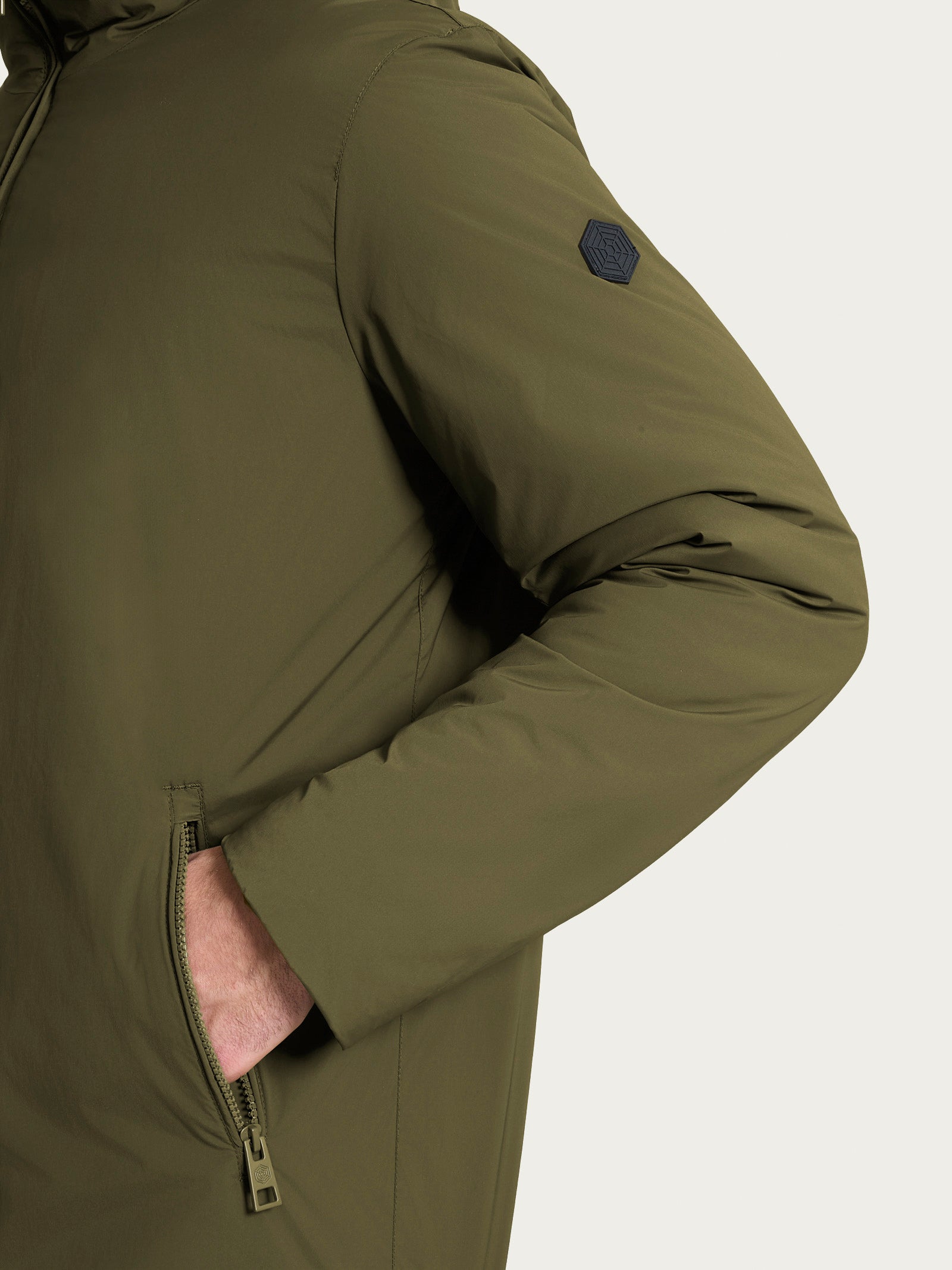 Ragno Vegan Wool Parka piumino uomo dark olive lana