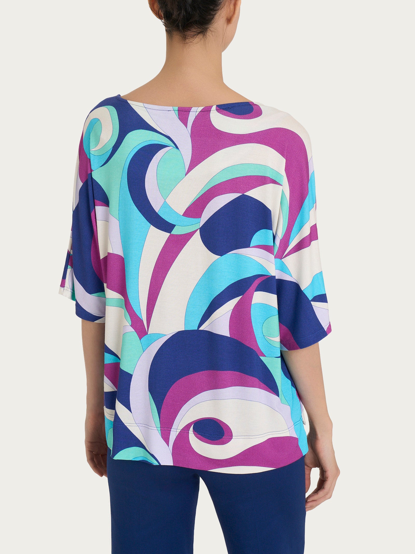 Ragno Viscosa Summer maglietta barchetta Pool Blue onde