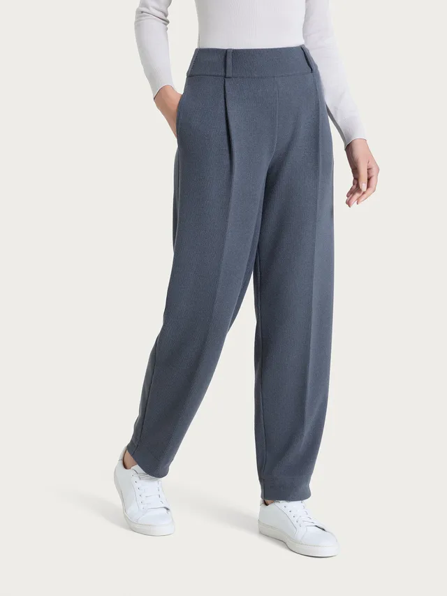 Ragno Velvet pantalone carota pinces Dark Shadow