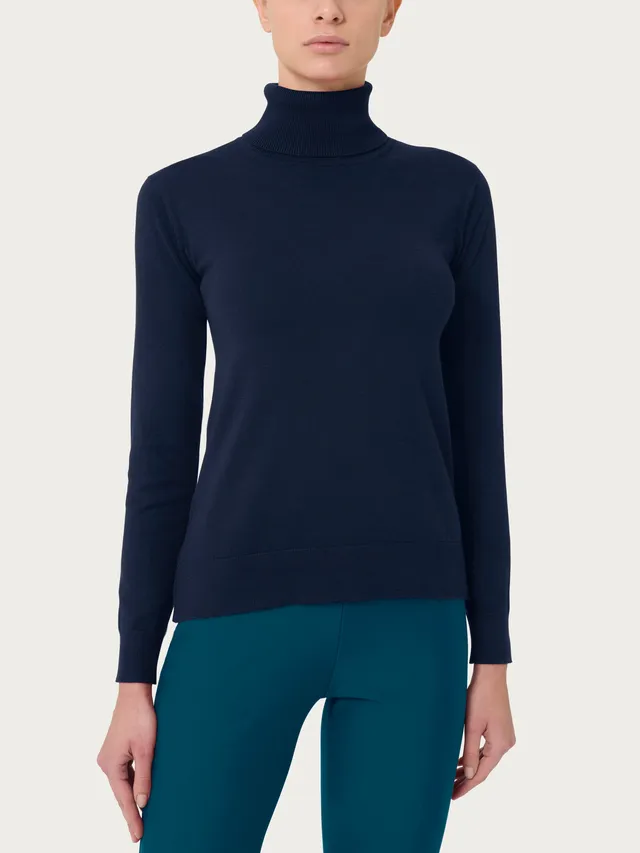 Ragno Four Seasons Dolcevita Maglia Blu in Viscosa