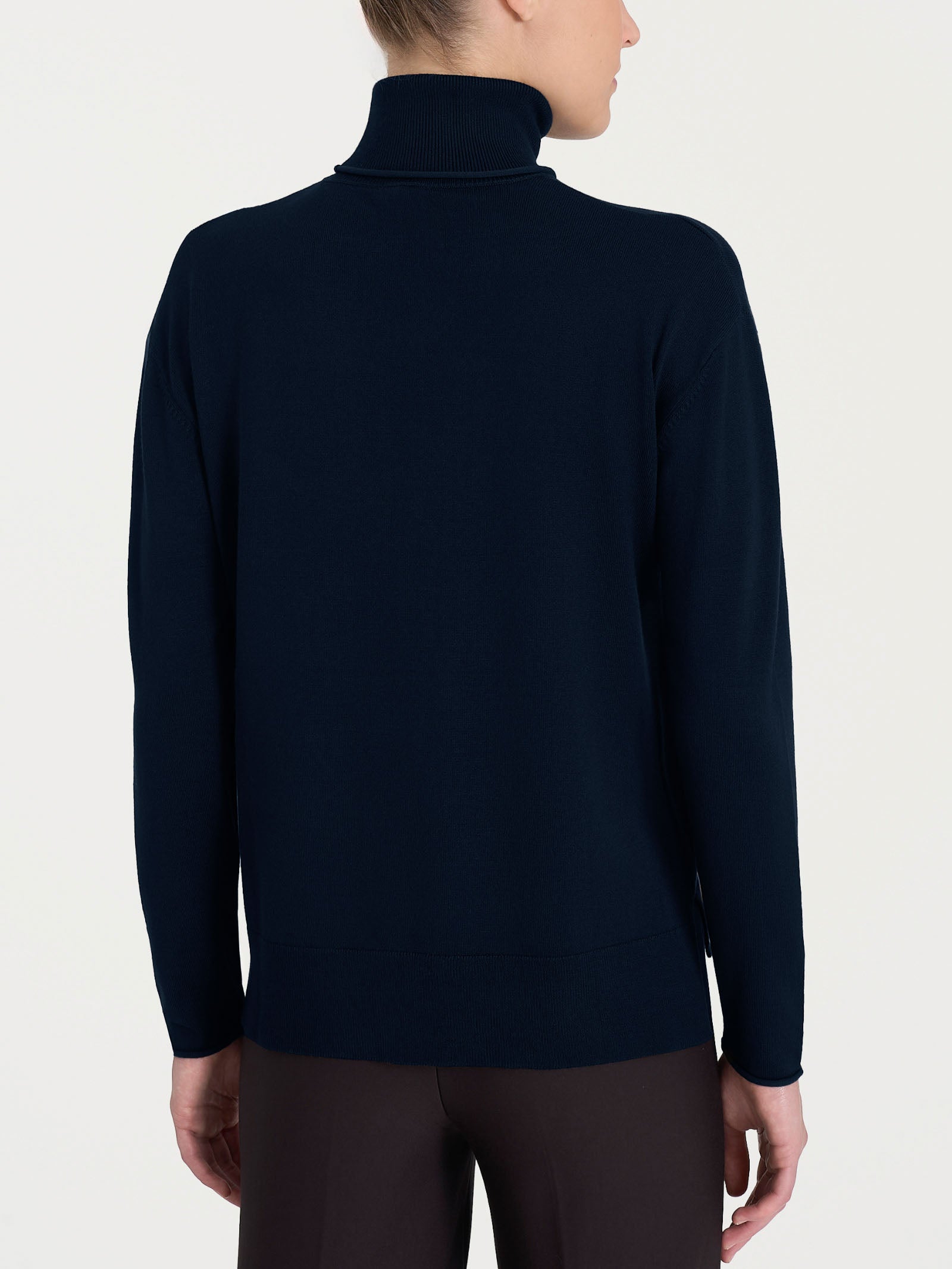 Ragno Four Seasons Dolcevita Asimmetrico Maglia Blu termoregolante