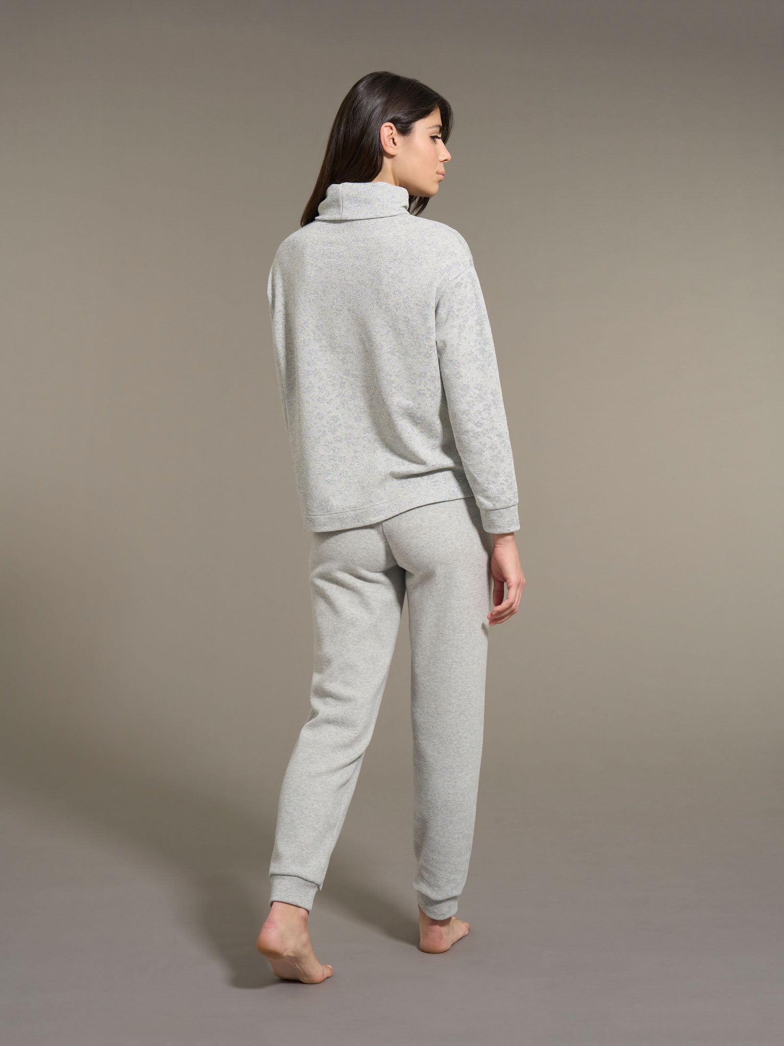 Ragno Cotton Eco Pile Pigiama Lungo Floreale Fant.Vapore Mel.