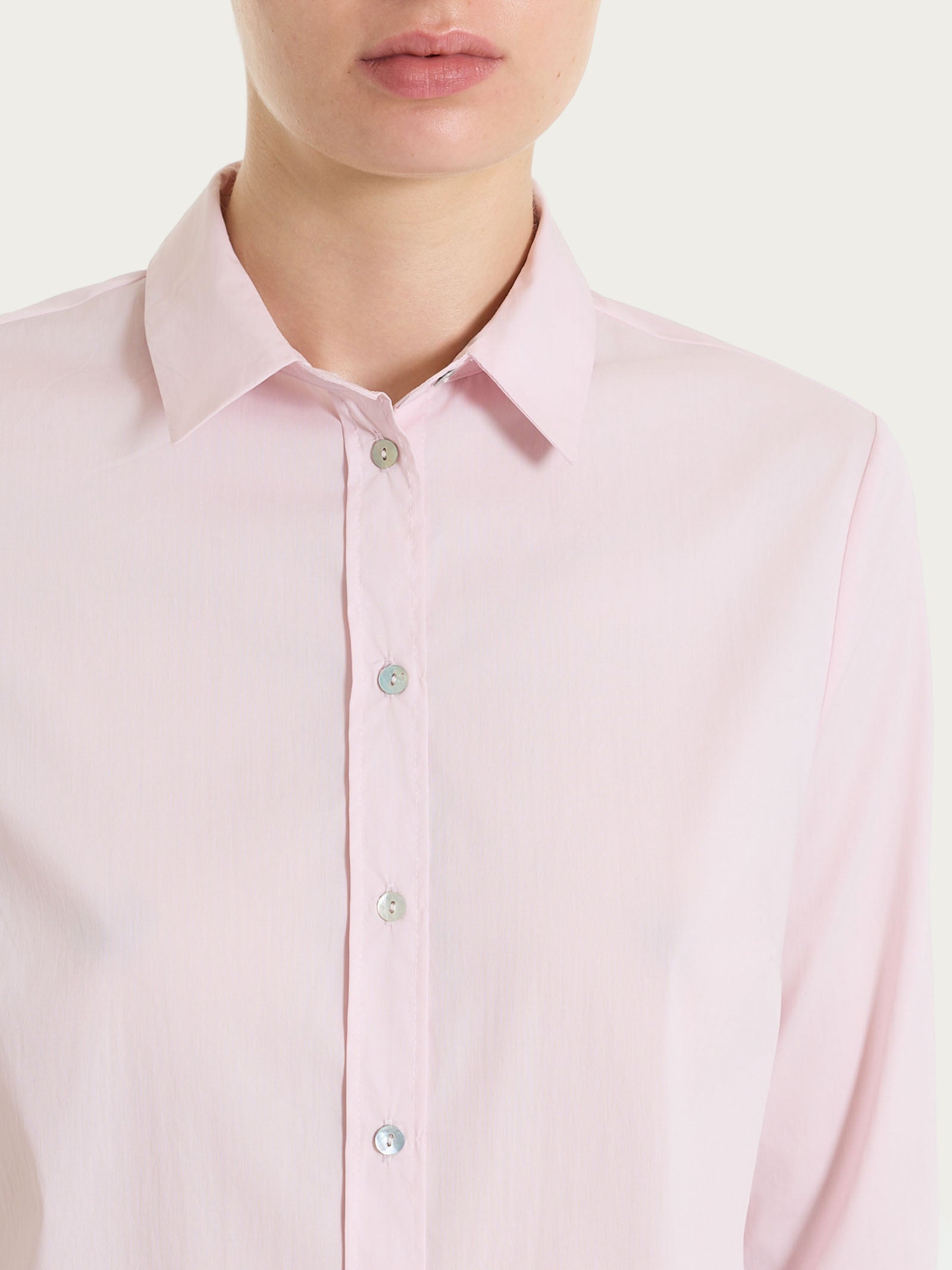 Ragno Puro Cotone camicia manica 3/4 lilla popeline