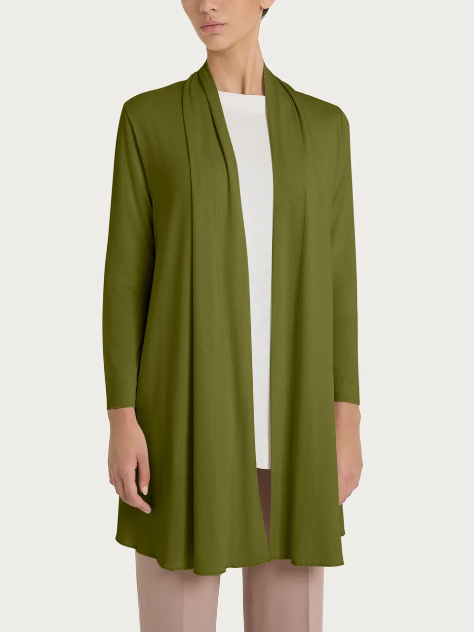 Ragno Cardigan lungo donna verde viscosa jersey