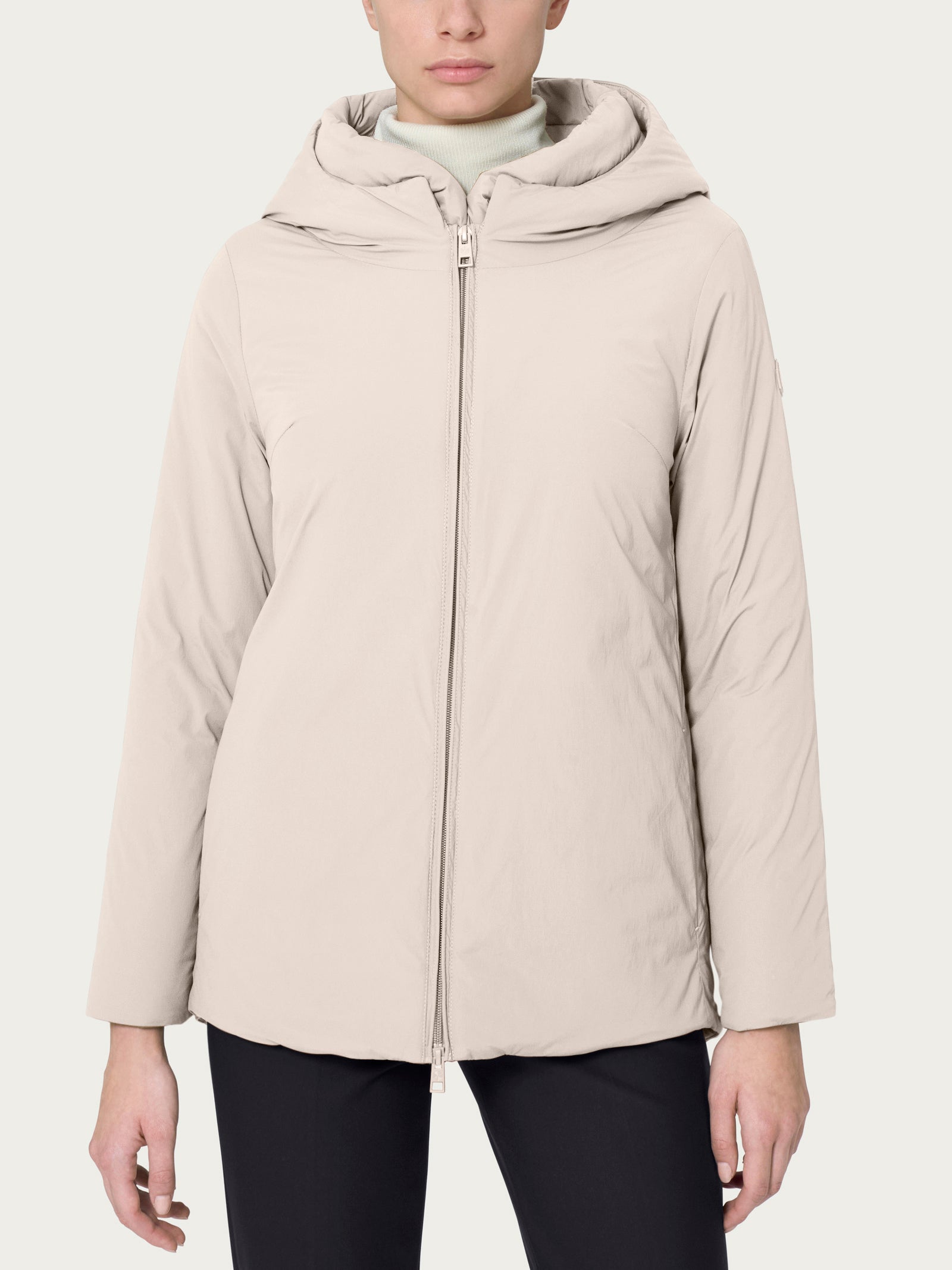 Ragno Cappotto Piumino 150g in Lana con Cappuccio Champignon