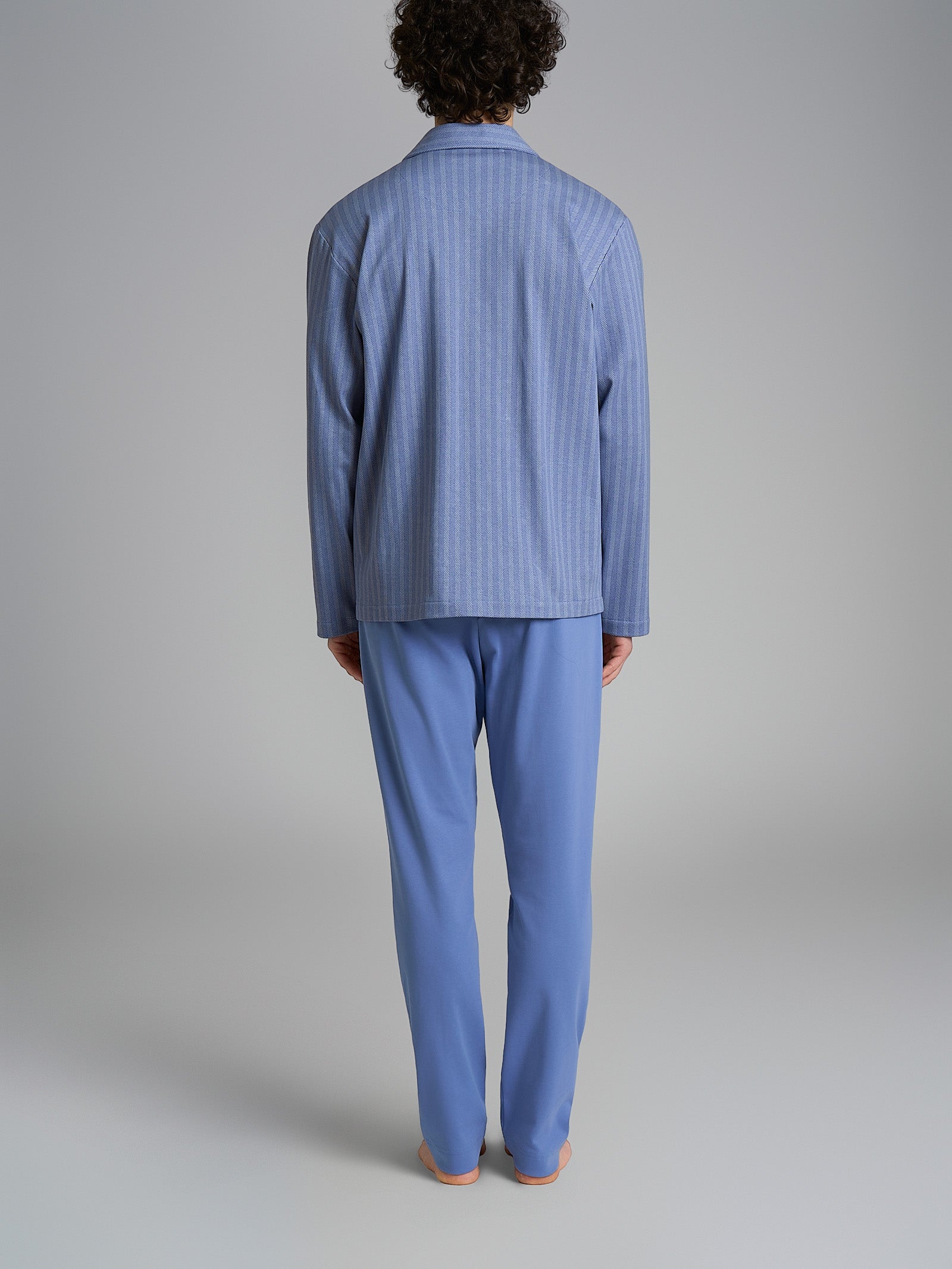 Ragno Interlock Pigiama Uomo Aperto Cotone Colony Blue