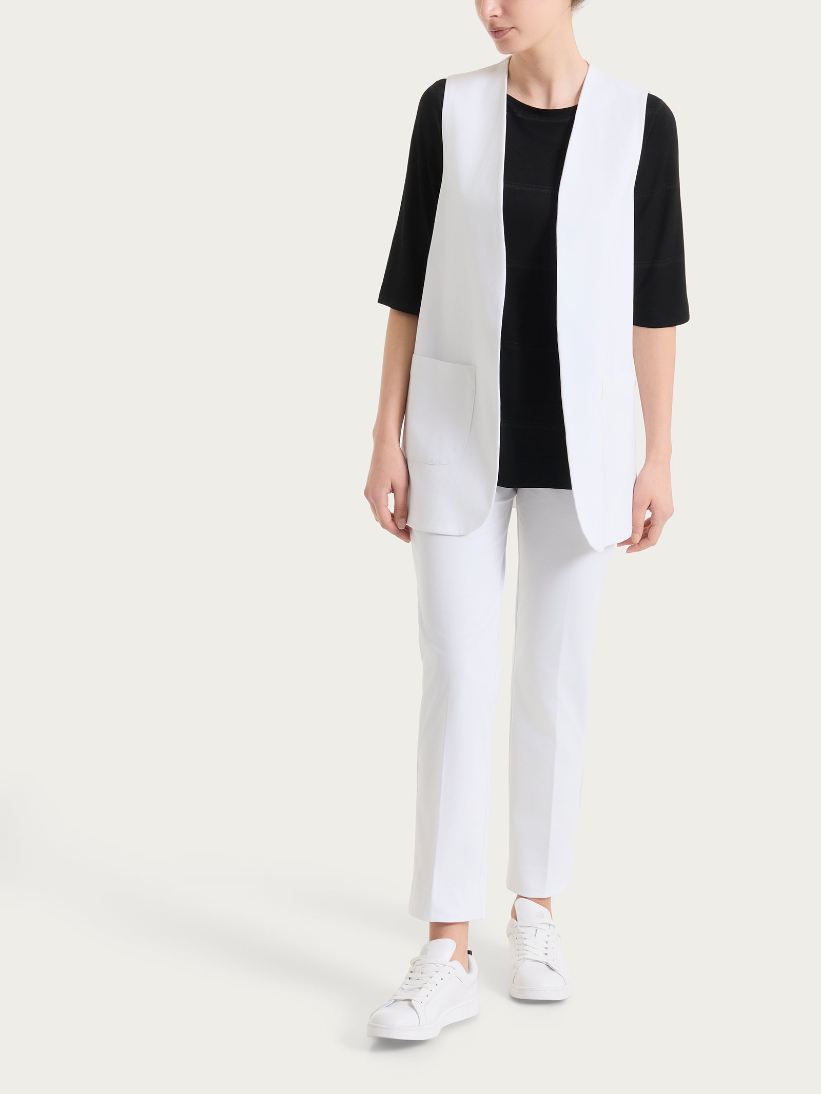 Ragno Compact Light Gilet aperto gilet bianco cotone