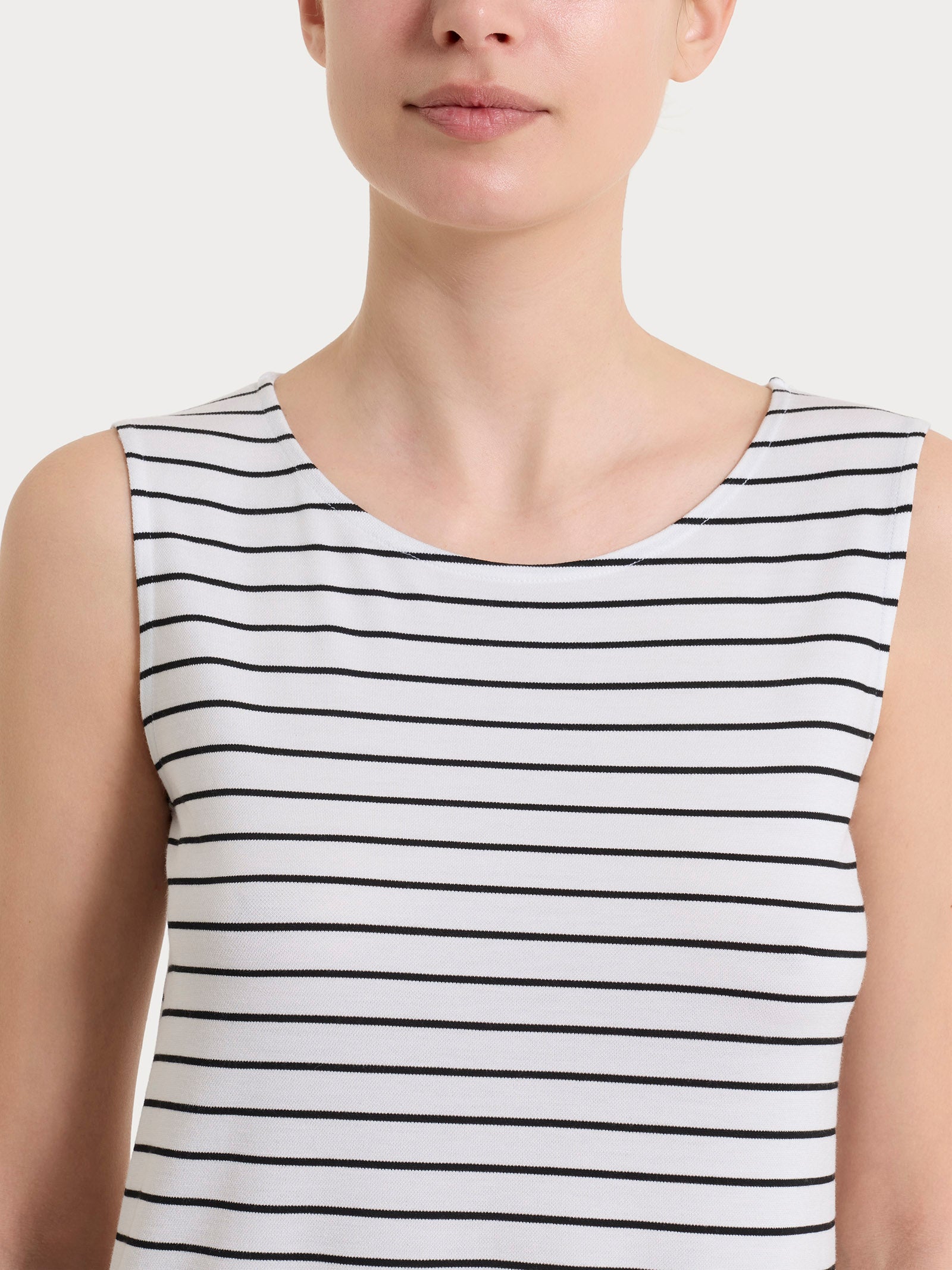 Ragno Summer Light top spalla larga donna bianco a righe