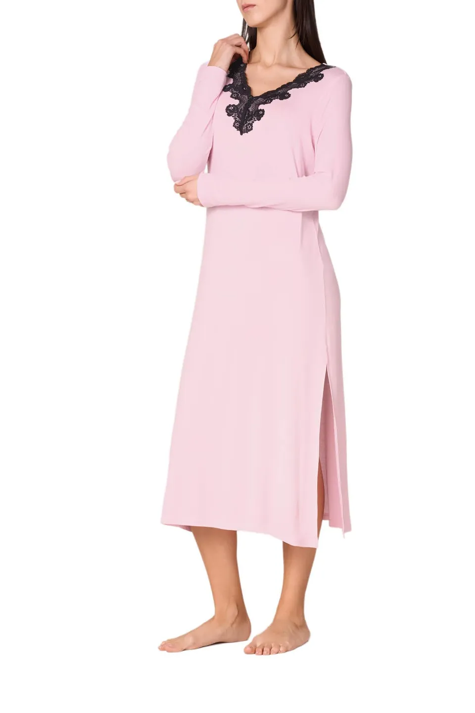Goldenpoint Sakura Camicia da Notte Lunga Pizzo