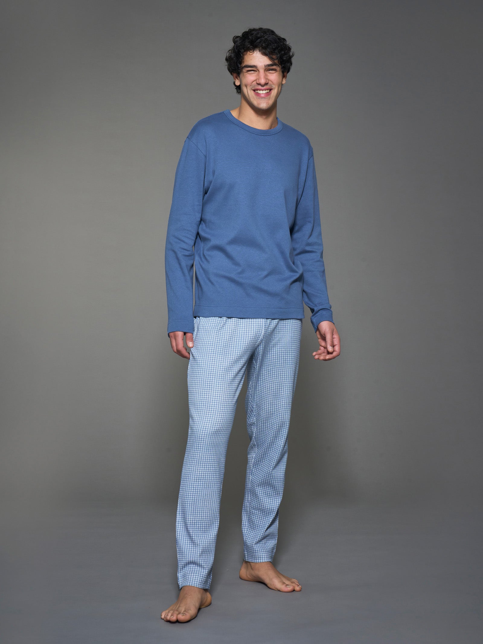 Ragno Pigiama uomo Bijou Blue interlock caldo cotone