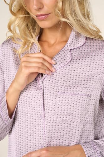 Goldenpoint Stampa Geometrica Abbottonato pigiama lungo donna