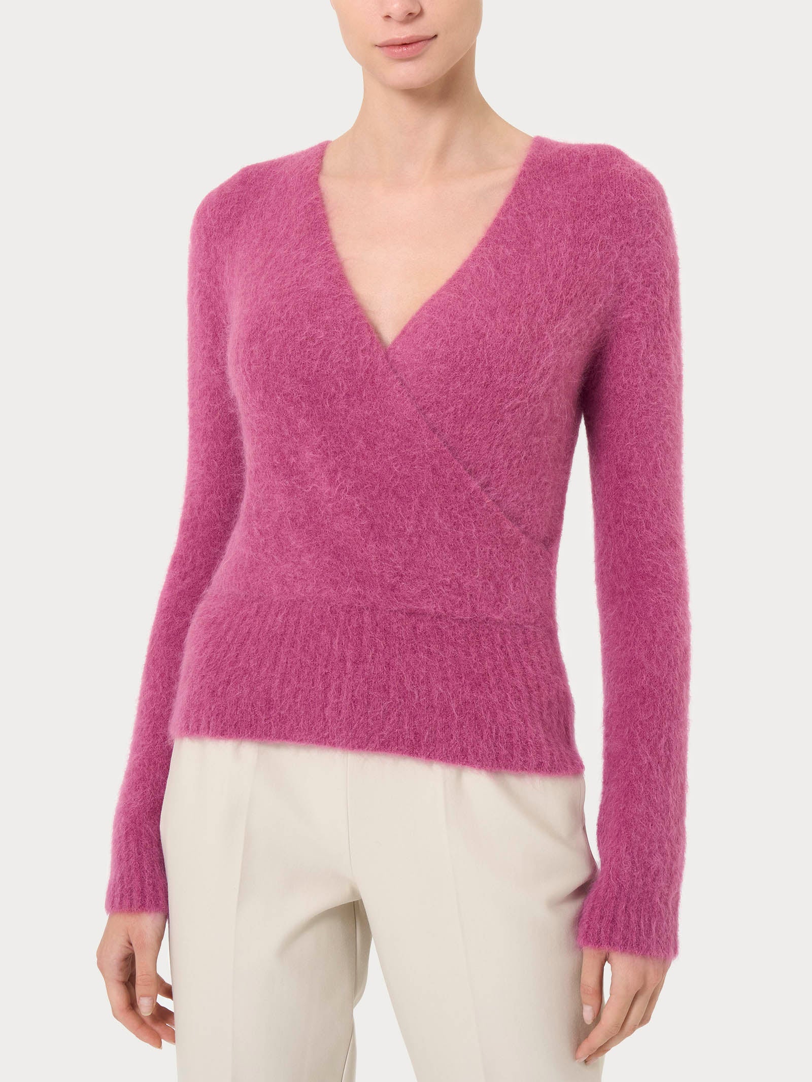Ragno Merino Soft maglia incrocio lana alpaca Red Violet