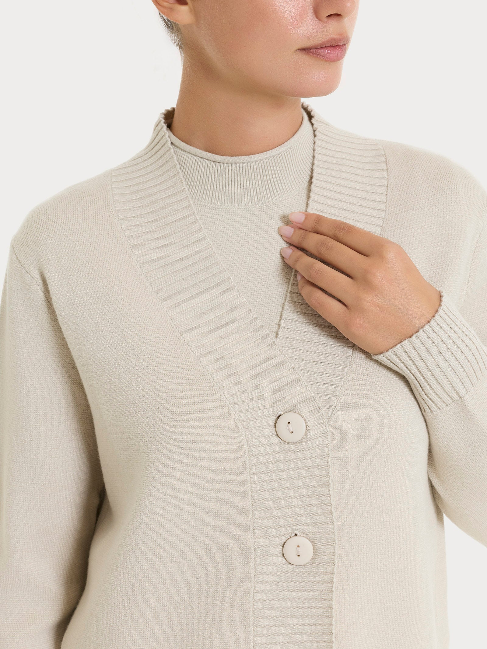 Ragno Super Soft cardigan Champignon bottoni