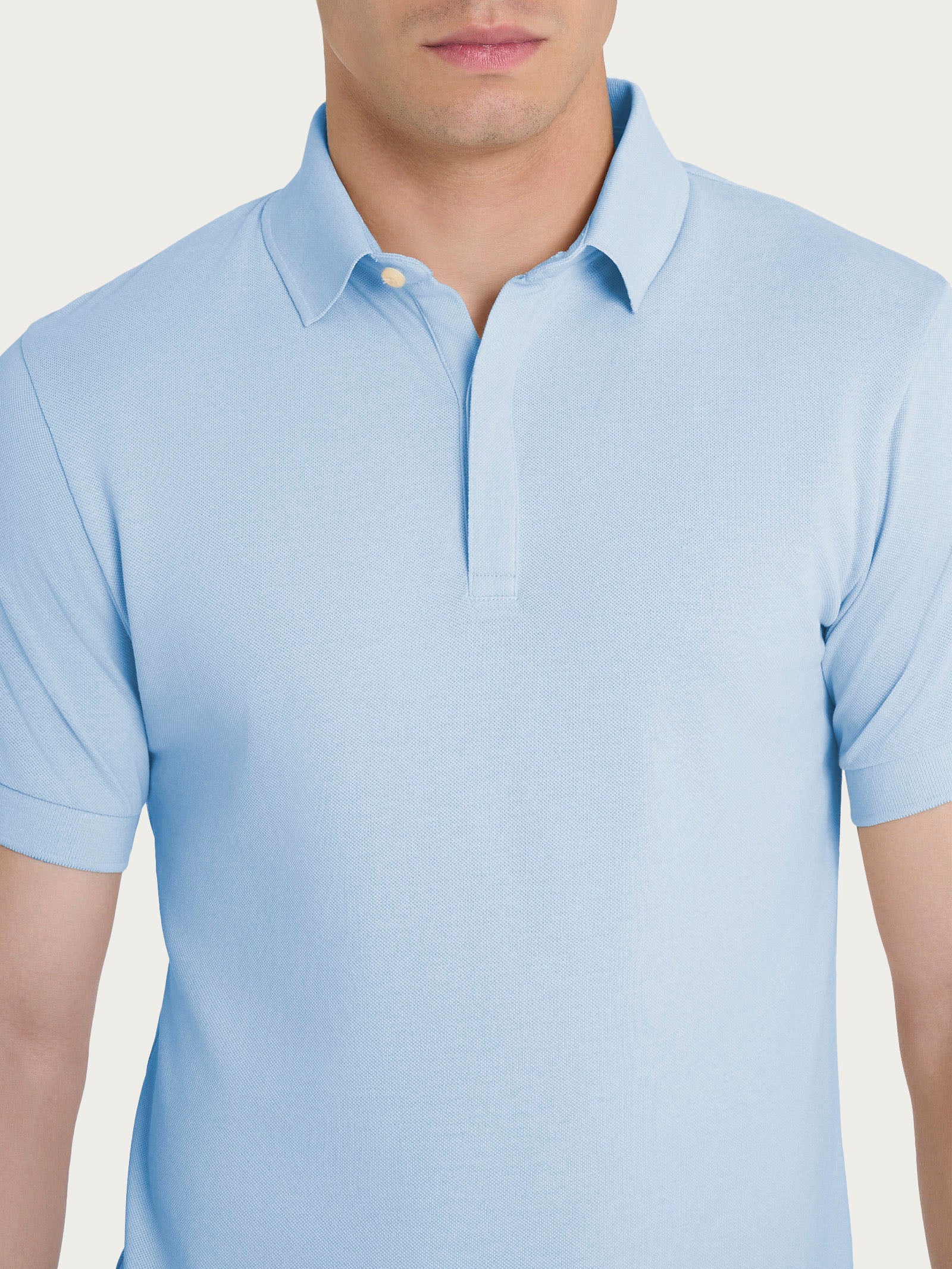 Ragno Cotton Piquet Polo Uomo Dusty Blue Regular
