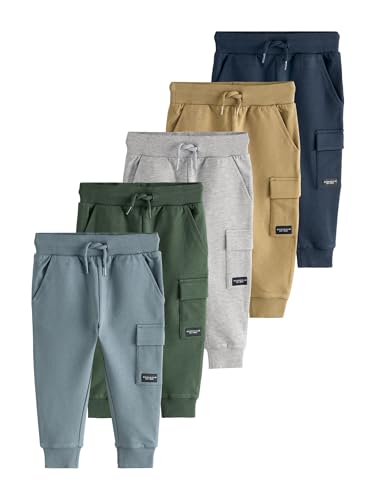 Geo Next Pantaloni Jogging Skinny Ragazzo Cotone Confezione da 5