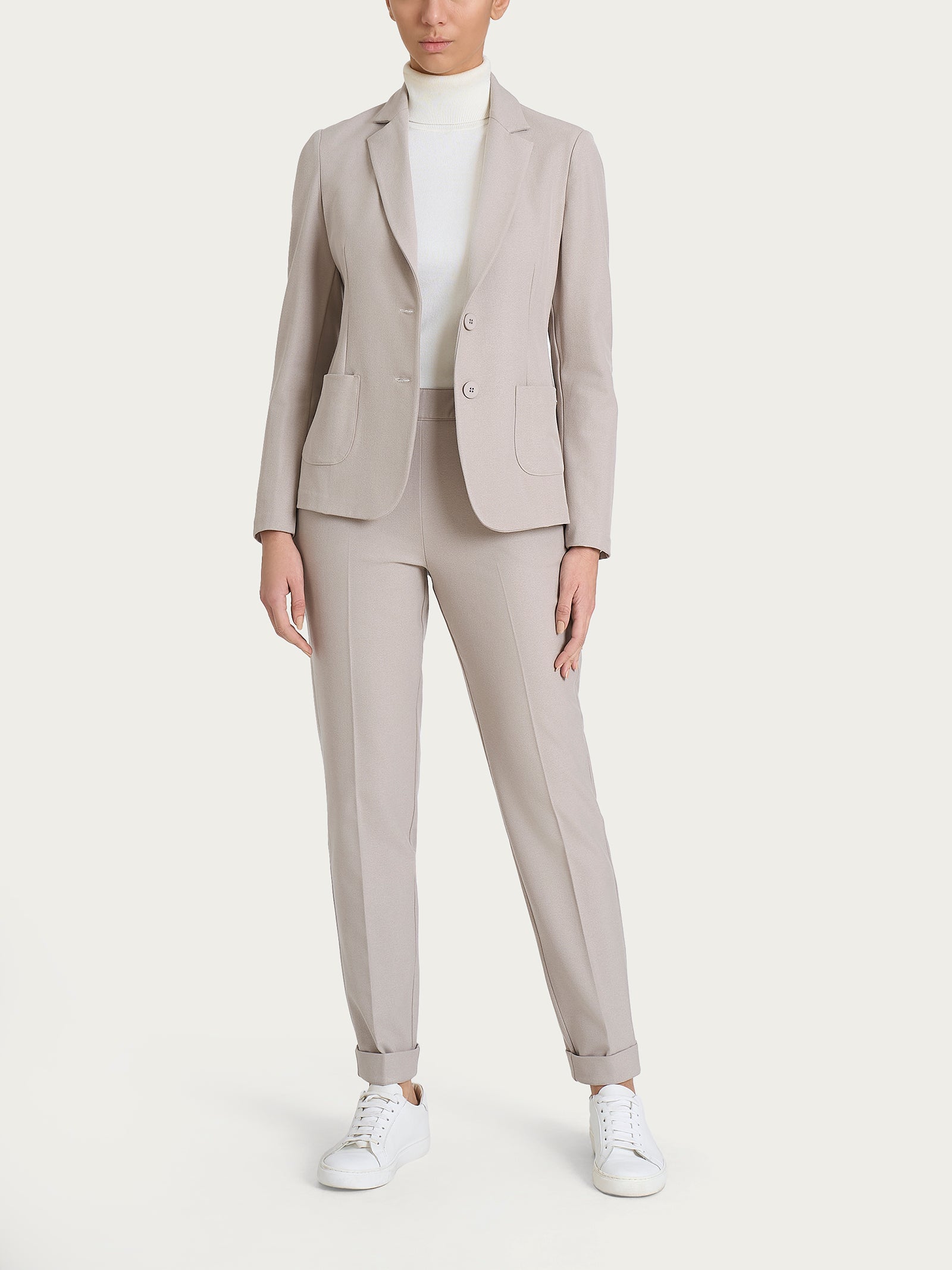 Ragno Compact blazer due bottoni Flannel Twill Nude twill