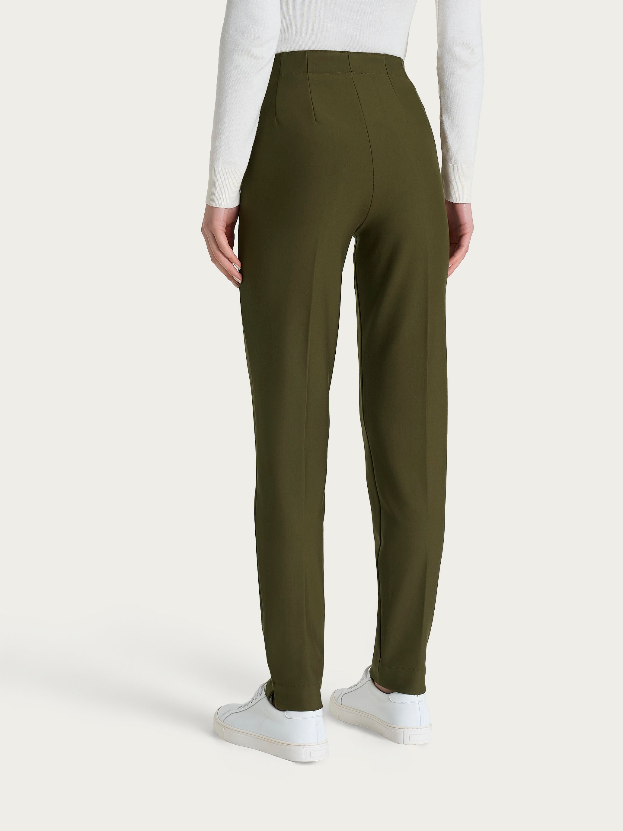 Ragno Compact Pantalone Carrot donna Dark Olive tapered