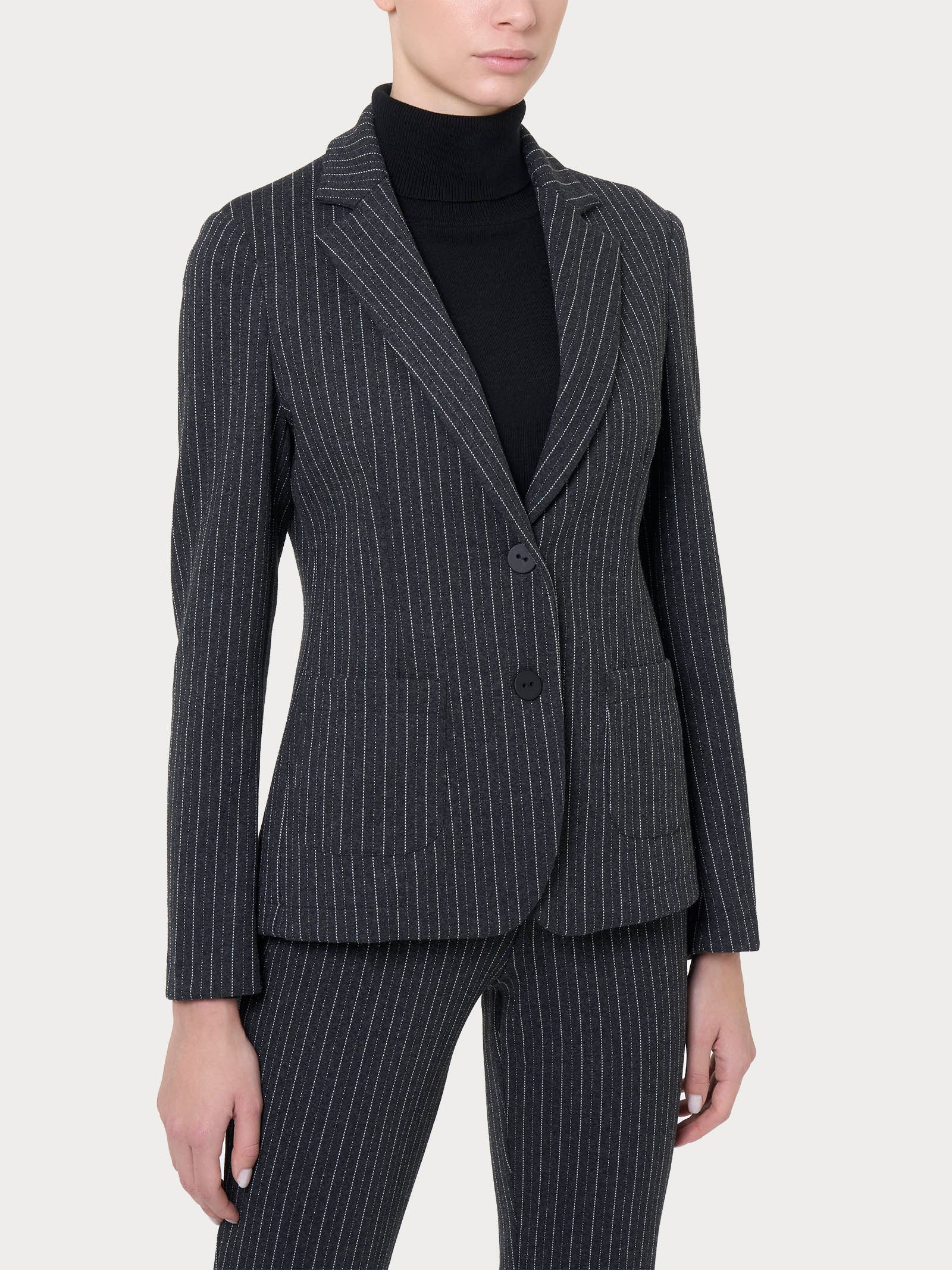 Ragno Compact Blazer giacca donna Fant.Oscuro Mel gessato