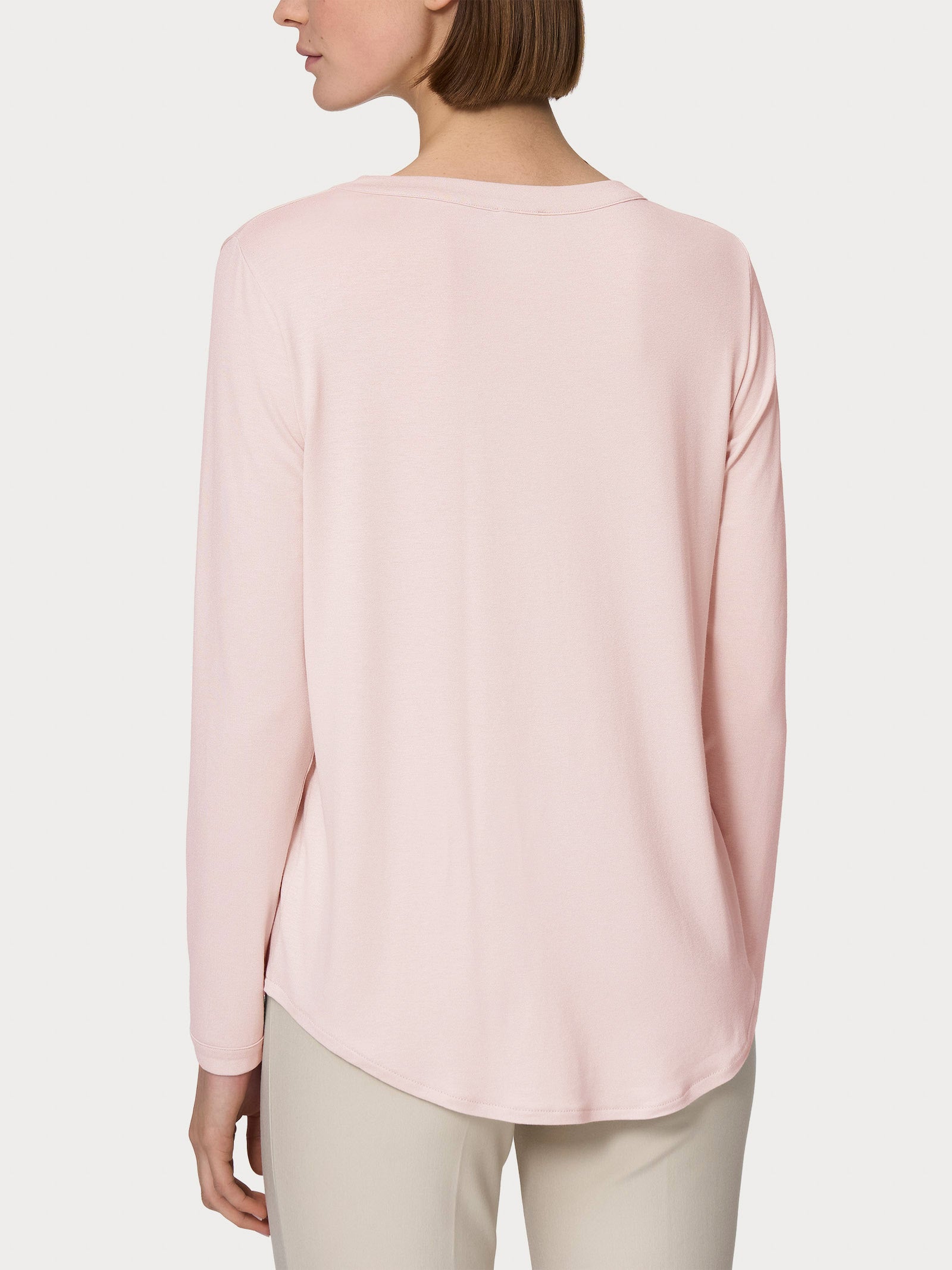 Ragno Eco Viscosa Maglia Manica Lunga Rosa Girocollo
