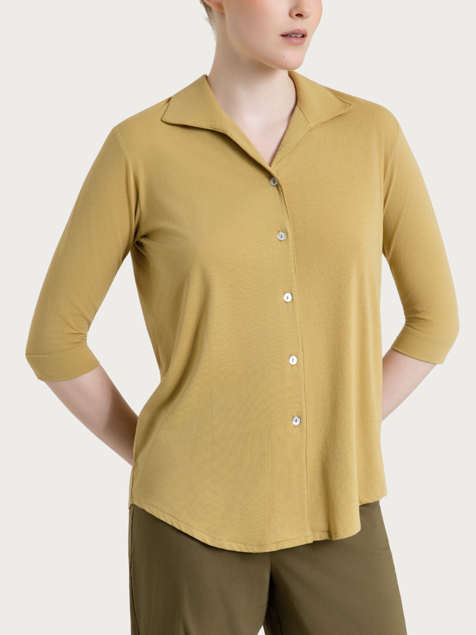 Ragno Ultralight Camicia 3/4 Khaki Cotone Regular