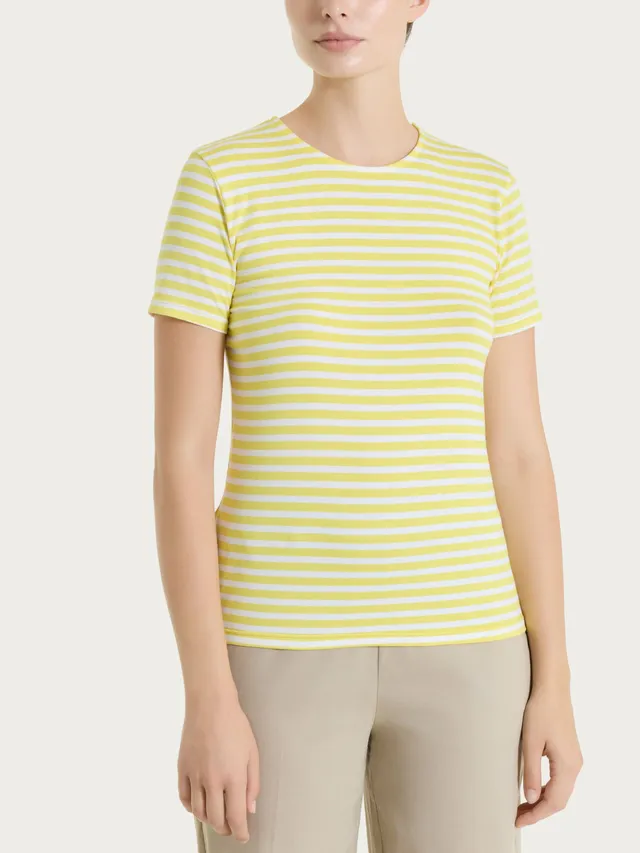 Ragno Viscosa Summer Maglietta Rigata Acacia Skinny