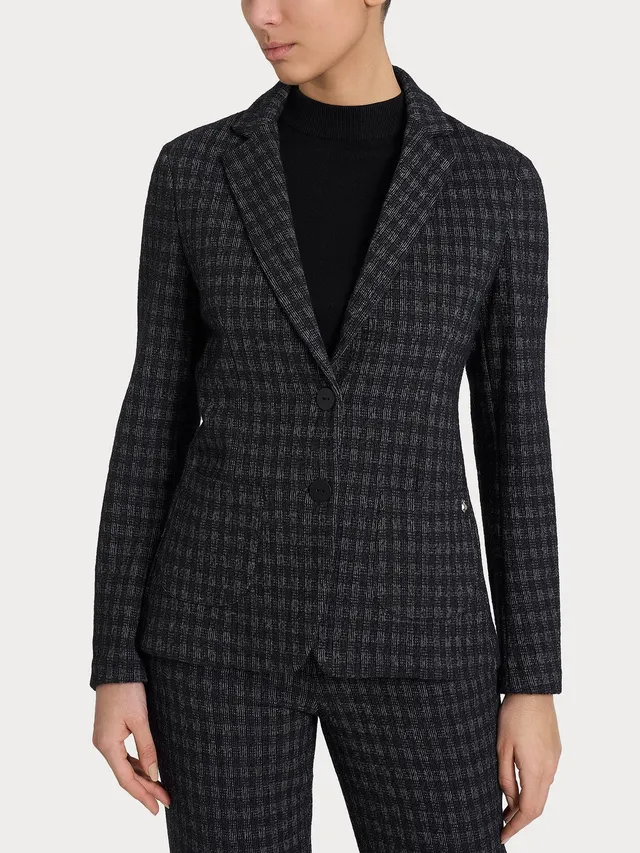 Ragno Eco Jacquard blazer 2 bottoni Fant.Nero lana