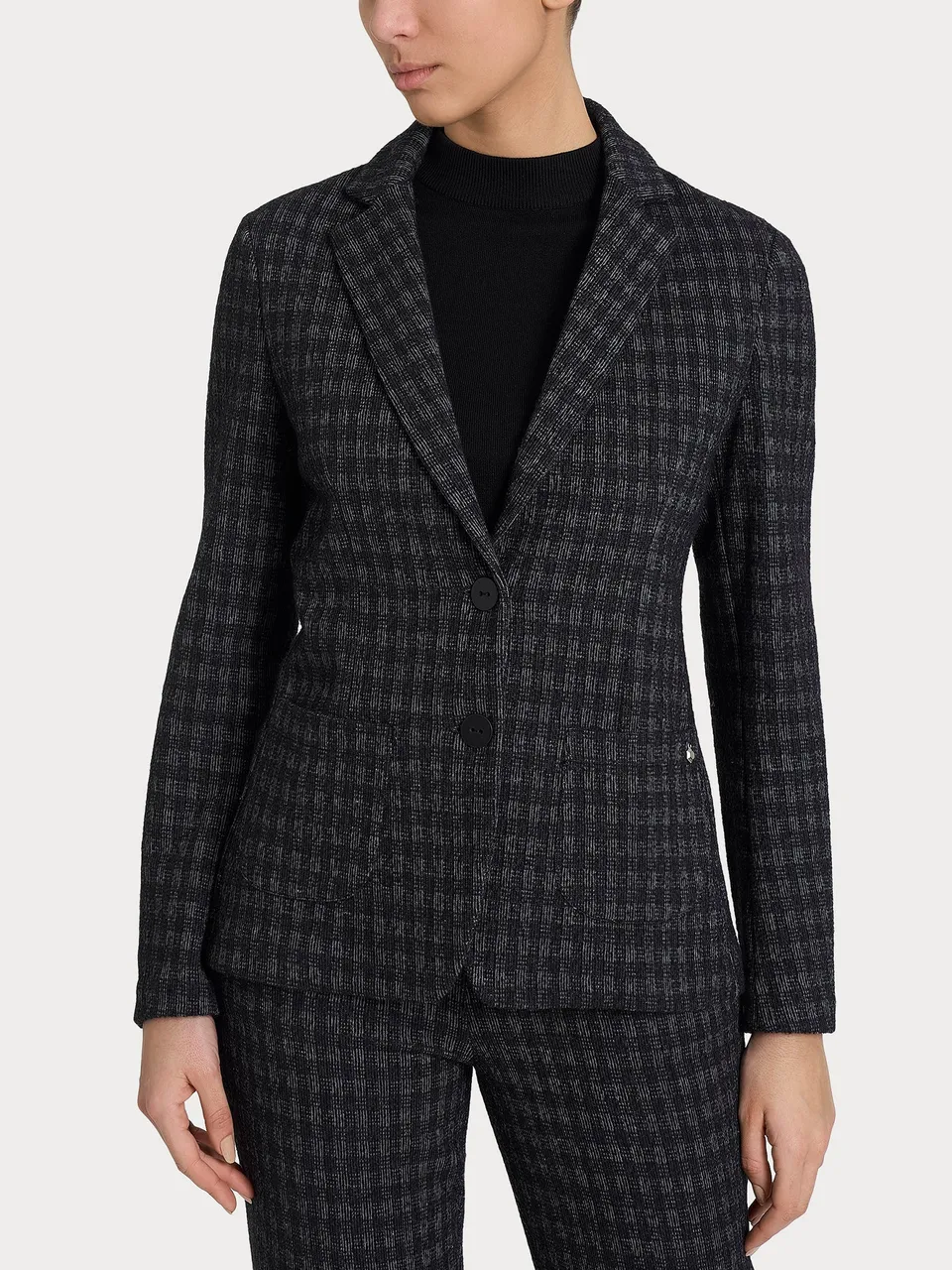 Ragno Eco Jacquard blazer 2 bottoni Fant.Nero lana