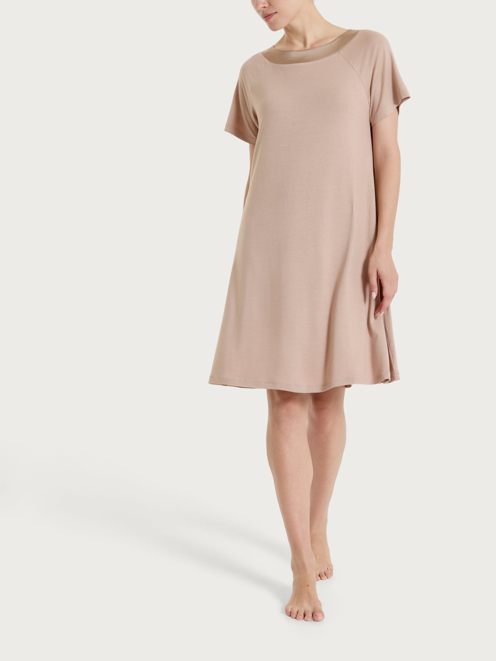 Ragno Viscosa Summer abito manica corta Warm Taupe