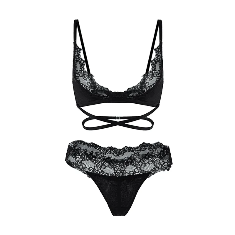Maria Grazia Severi set lingerie pizzo seta nero