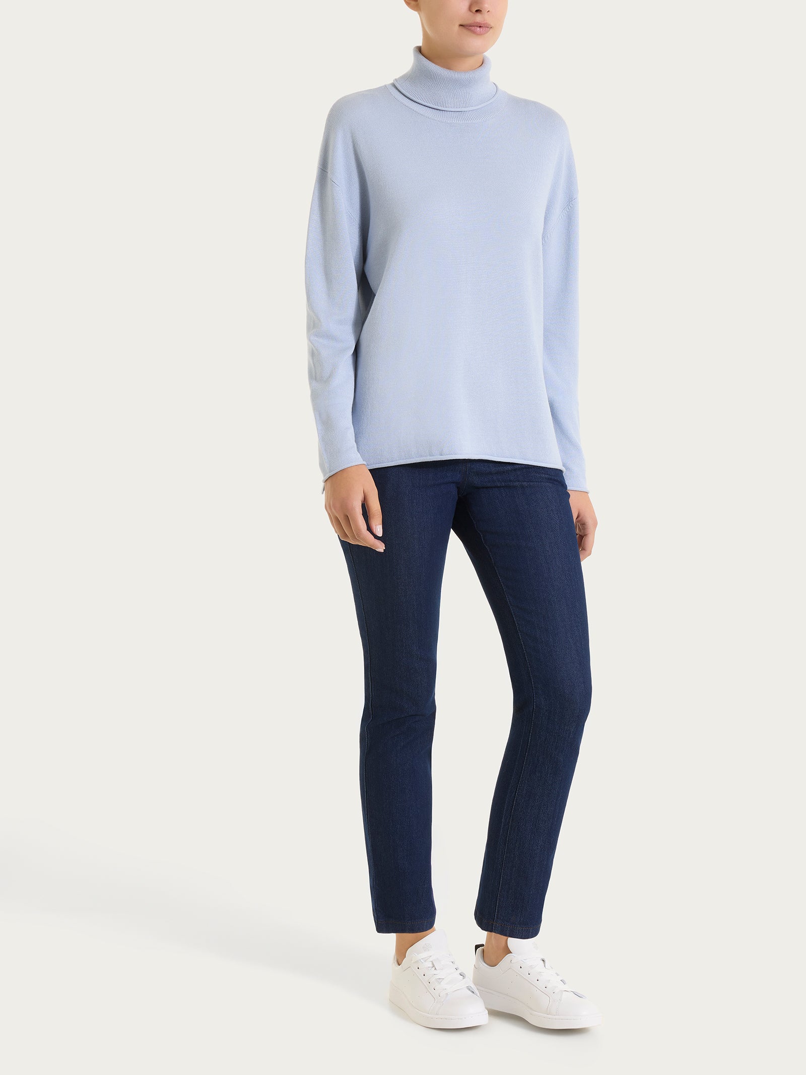 Ragno Four Seasons Dolcevita Asimmetrico Maglia Zen Blue