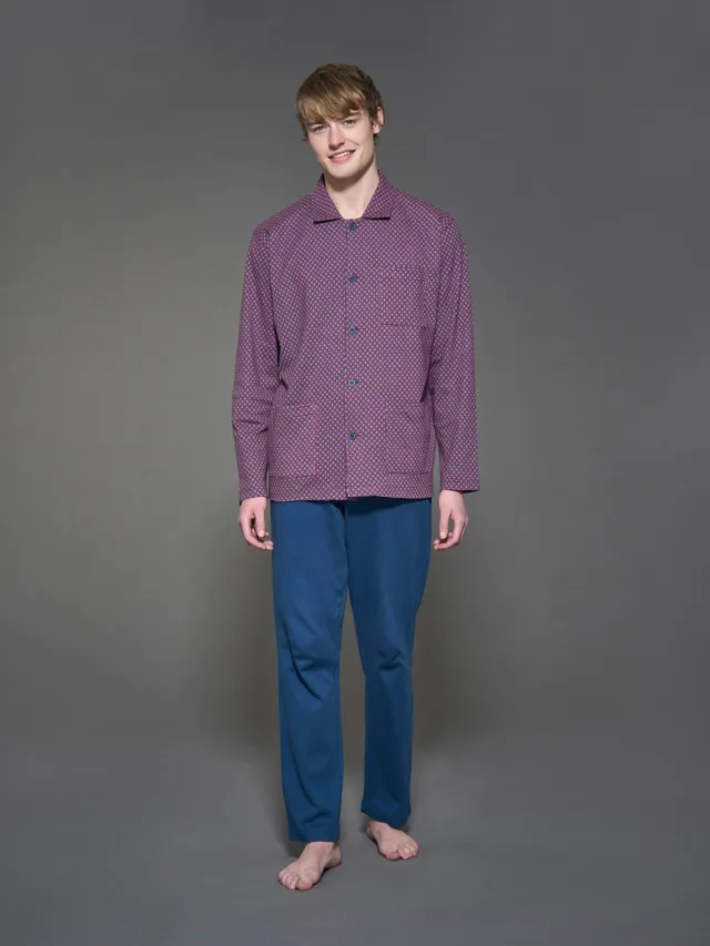 Ragno Pigiama Uomo Aperto Interlock Cotone Fant Zinfandel
