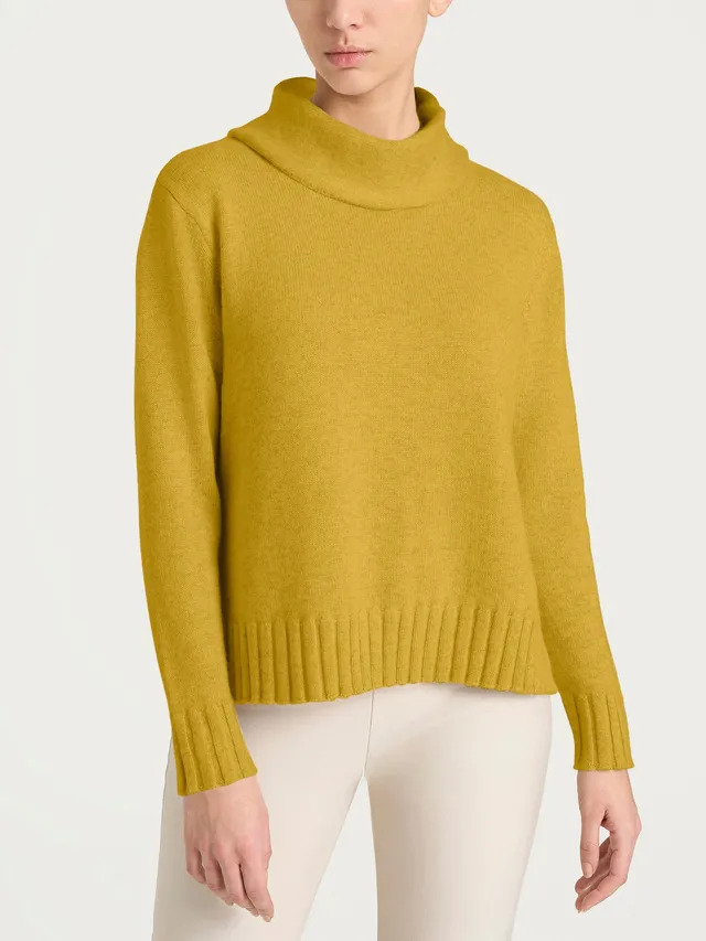 Ragno Natural Soft Oil Yellow maglia collo ciambella calda