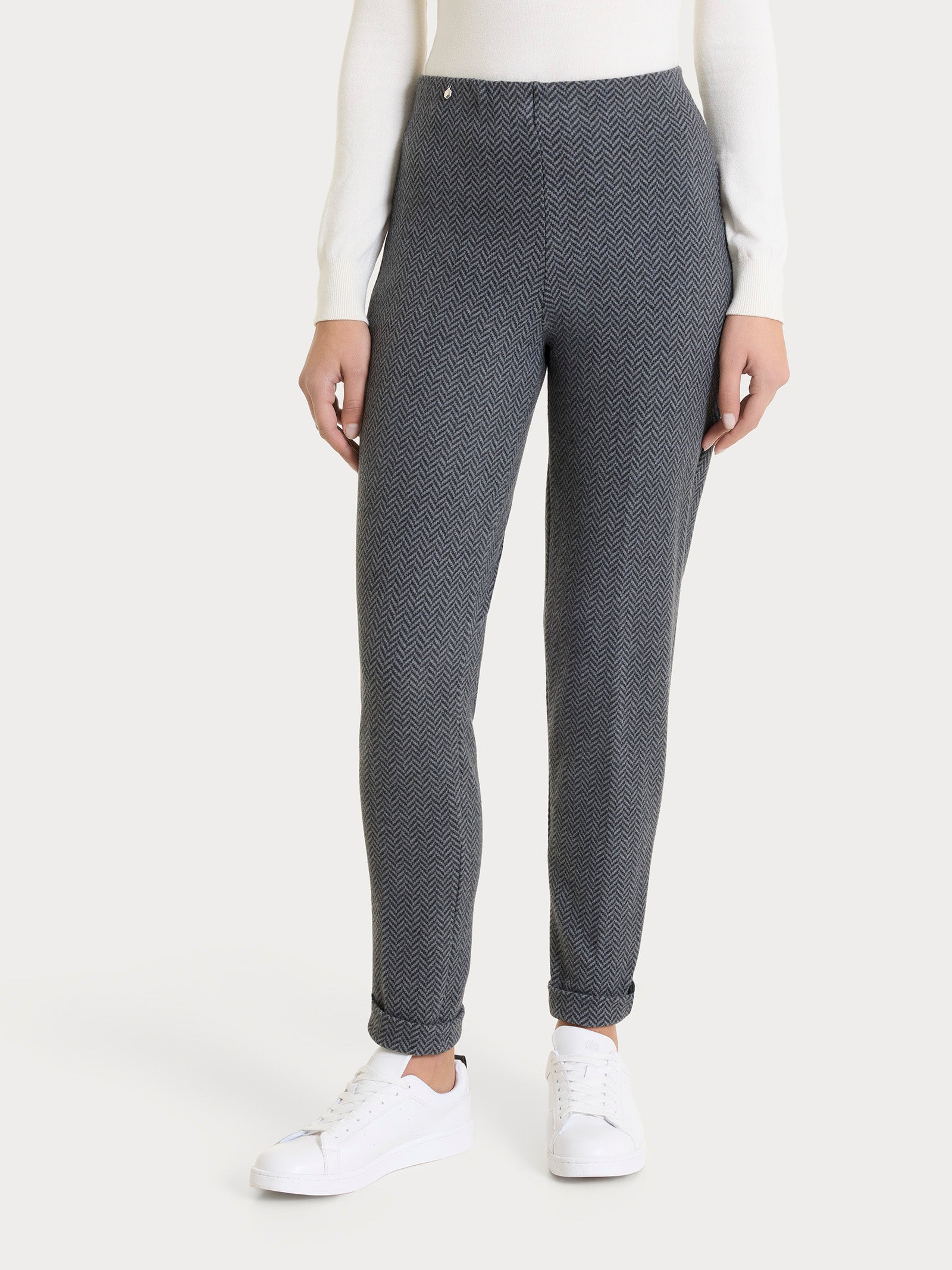 Ragno Eco Jacquard Pantalone Sigaretta skinny oscuro