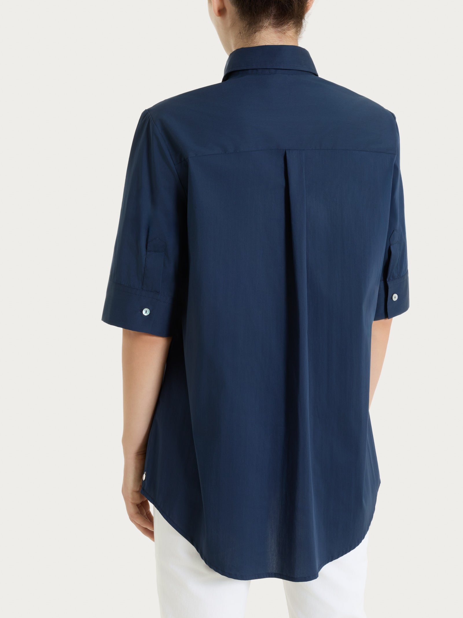 Ragno Puro Cotone Bleu camicia collo serafino cotone