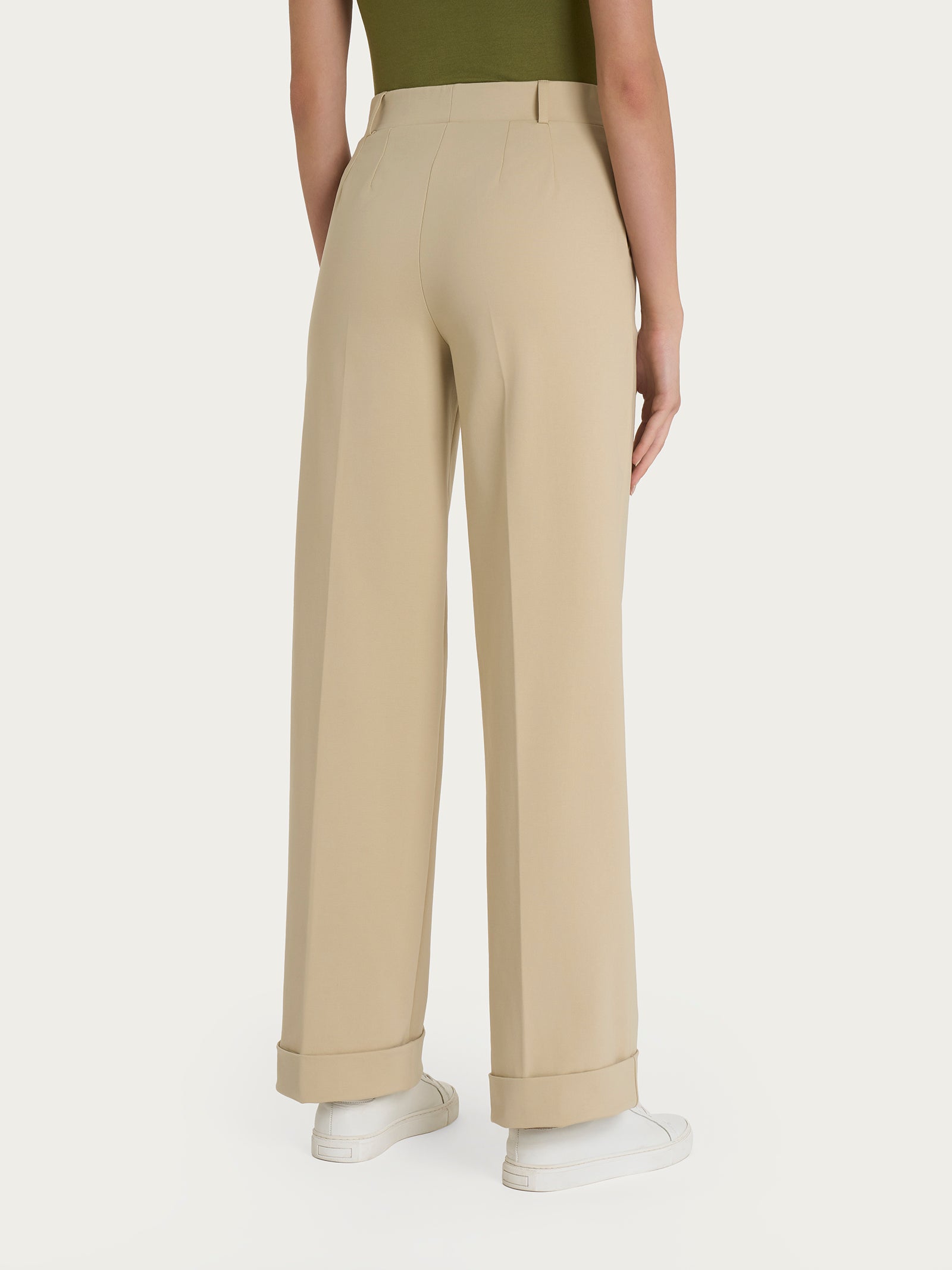 Ragno Compact Light pantalone ampio Irish Cream con tasche