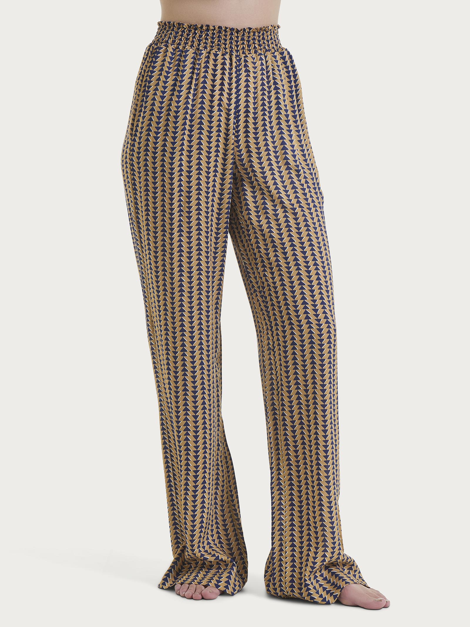 Ragno Ecoseta The Wide Leg pantalone Indian Tan viscosa