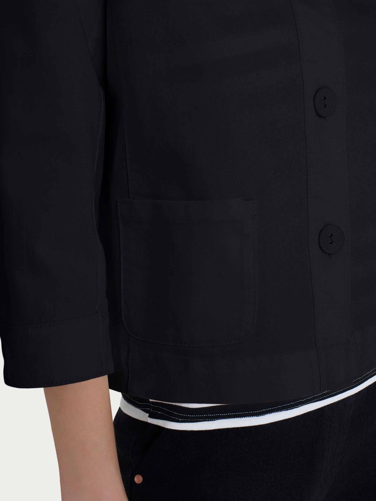 Ragno Super Denim Giacca con bottoni giacca Nero manica 3/4