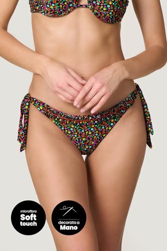 Goldenpoint Wonderland slip bikini basso con fiocchi floreale